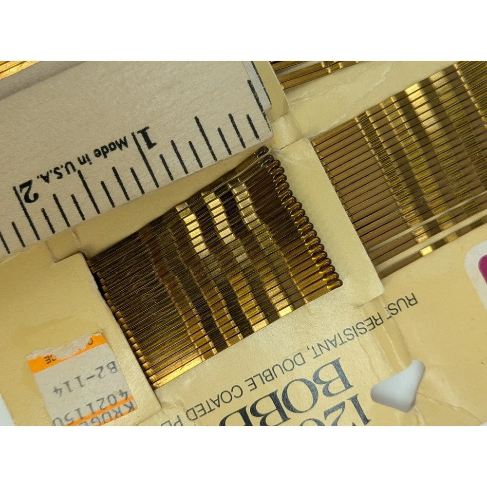 VTG 1982🚨Goody Bobby Pins 120* Rust Resistant Double Coated Gold/Brass #839 USA